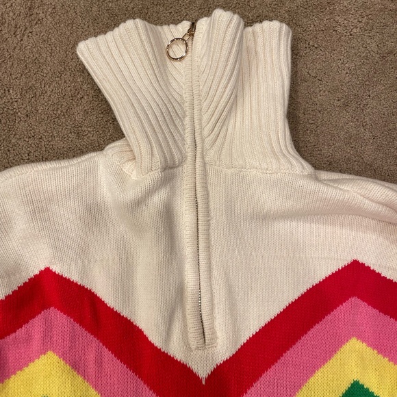 Show Me Your Mumu Weston Half Zip Pullover Rainbow Slope Knit Size Medium - Picture 2 of 6
